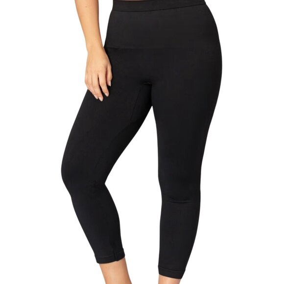 Shapermint Empetua Daily Flaunt Mid Waist Shaping Capri Leggings Black LG 42024 - Picture 1 of 7